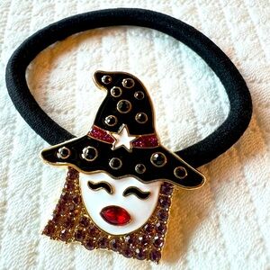 Rhinestone Embellished Witch Hair Tie New